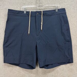 VRST Chino Shorts Mens 40 Navy Blue Stretch Drawstring Performance Golf Active